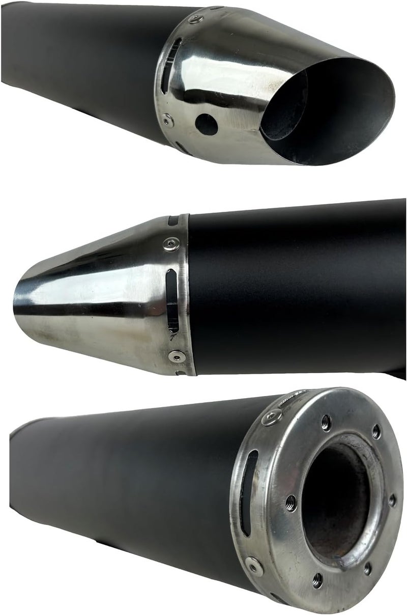 RedCap High Performance Exhaust System for 125cc 150cc GY6 Scooter Moped TaoTao Kymco Vitacci Loud 152QMJ 157QMJ Black - Image 4